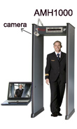 Walk-through metal detector with a camera, 18-zone alarm walk-through metal detector
